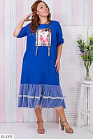Платье женское софт + евросетка (50-56)(4цв) "VALERIYA" недорого от прямого поставщика