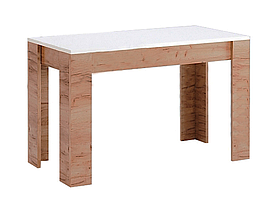 Стіл обідній у вітальню/кухню з ДСП Дуб Крафт / Глянець Білий Асті Миро-Марк