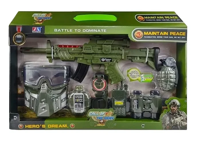 Военный набор для мальчика М 12-13, игровой набор оружие военного детский с маской и автоматом, от 5 лет - фото 2 - id-p1852421385