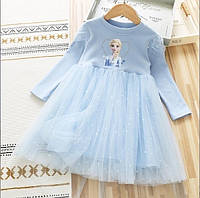 Дитяче гарне ошатне плаття на дівчинку Ельза, блакитне. Святкове плаття для дітей Холодне серце