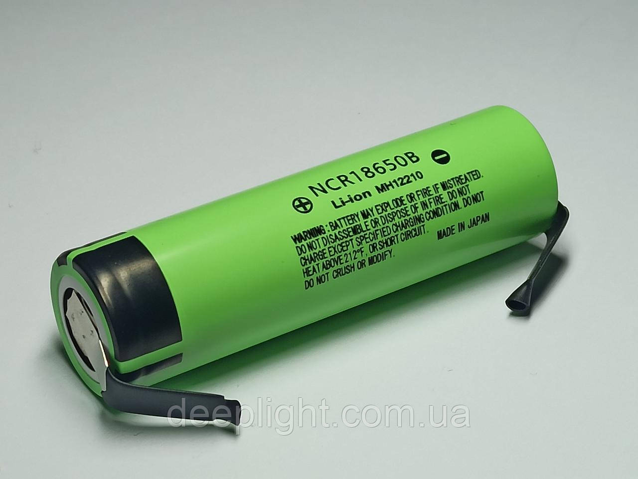 Акумулятор 18650 Panasonic 3400 mAh 8А під паяння U-tags нікель пластини високий струм з виводами