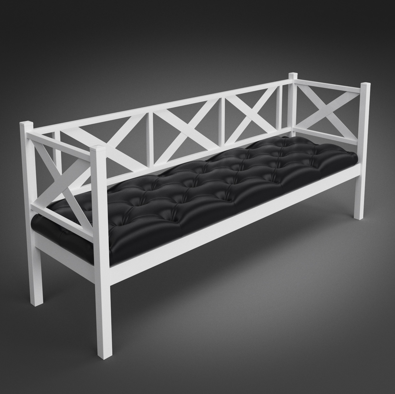 Диван металлический в стиле Лофт трехместный на металлическом каркасе с ...