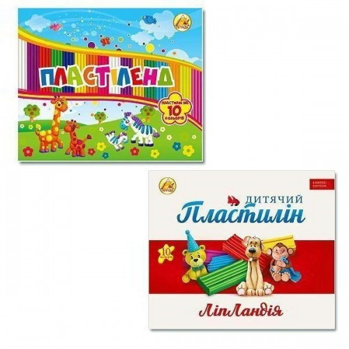 Пластилін -10 кольорів Пластиленд/Ліпландія 200 грамів ТМ Тетрада No461370/461337