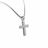 Срібний хрест із фіанітами