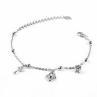 Срібний браслет Ключик і замок