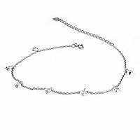 Срібний браслет із камінням на ногу Вишенька