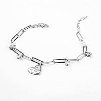 Срібний браслет Серце