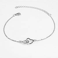 Срібний браслет Сердечка