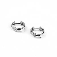 Срібні сережки Кільця з камінням