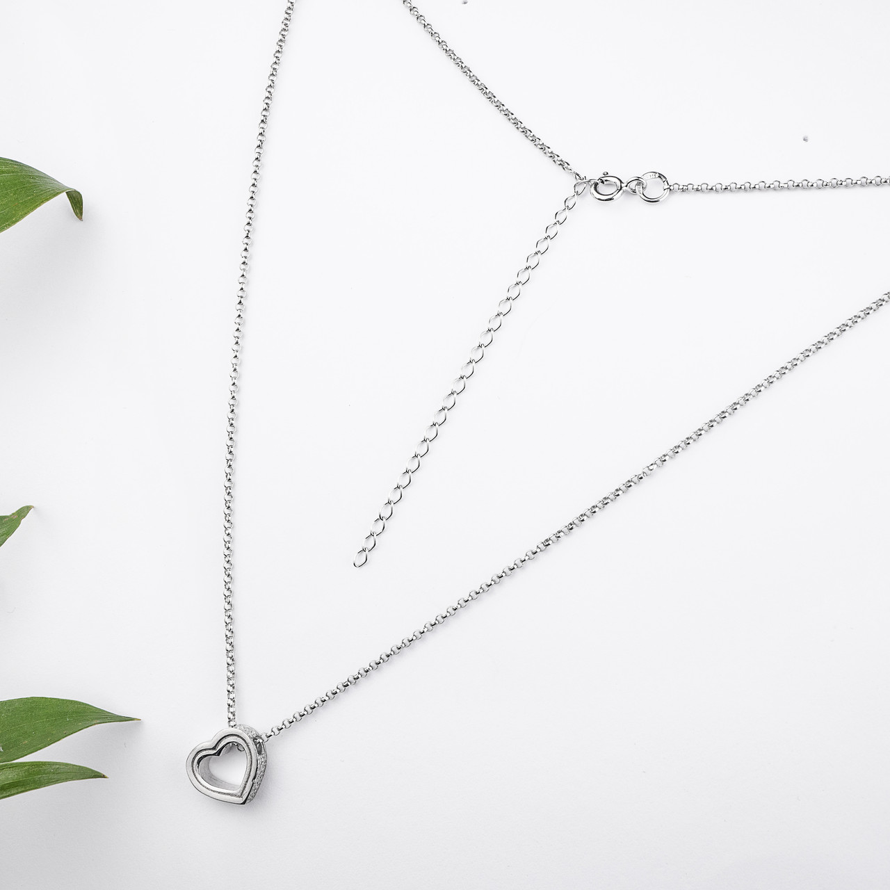 Срібне кольє Серце, фото 1