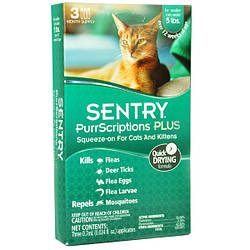SENTRY ПУРРСКРИПШНС (PurrScriptions) краплі від бліх та кліщів для кішок до 2,2 кг (0,7 мл) 1пипетка