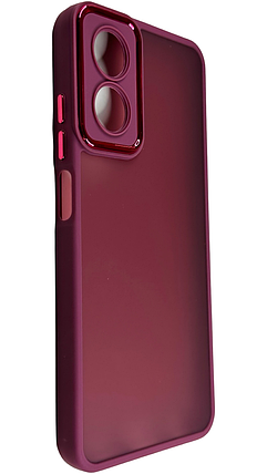 TPU чохол Luxury Metal Lens на Oppo A17K бордовий, фото 3
