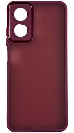 TPU чохол Luxury Metal Lens на Oppo A17K бордовий, фото 1