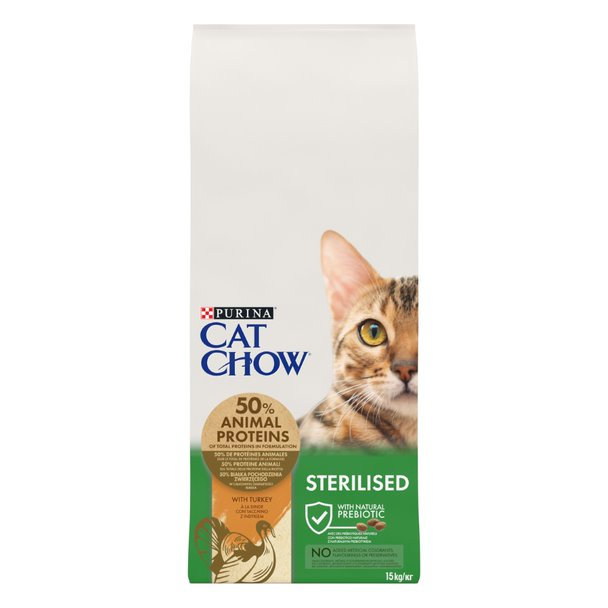 Сухий корм Purina Cat Chow Sterilised для дорослих стерилізованих котів з індичкою 15 кг