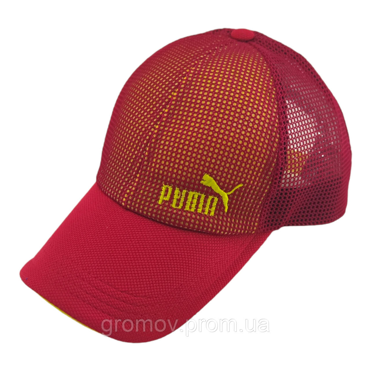 Кепка бейсболка чоловіча Польща 54-58 розмір сітка низька посадка літня червоний (ББ606), фото 1