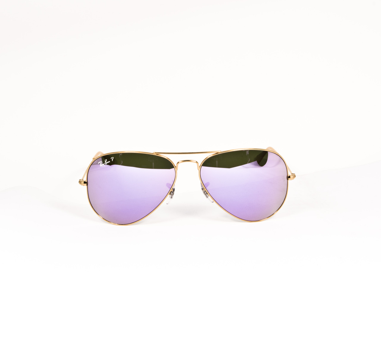 Окуляри сонцезахисні унісекс Ray Ban RB3025 Gold Purple Mirror поляризаційні