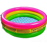 Дитячий надувний басейн Intex 58924-3 Веселка 86 х 25 см з кульками 10 шт тентом підстилкою насосом, фото 3