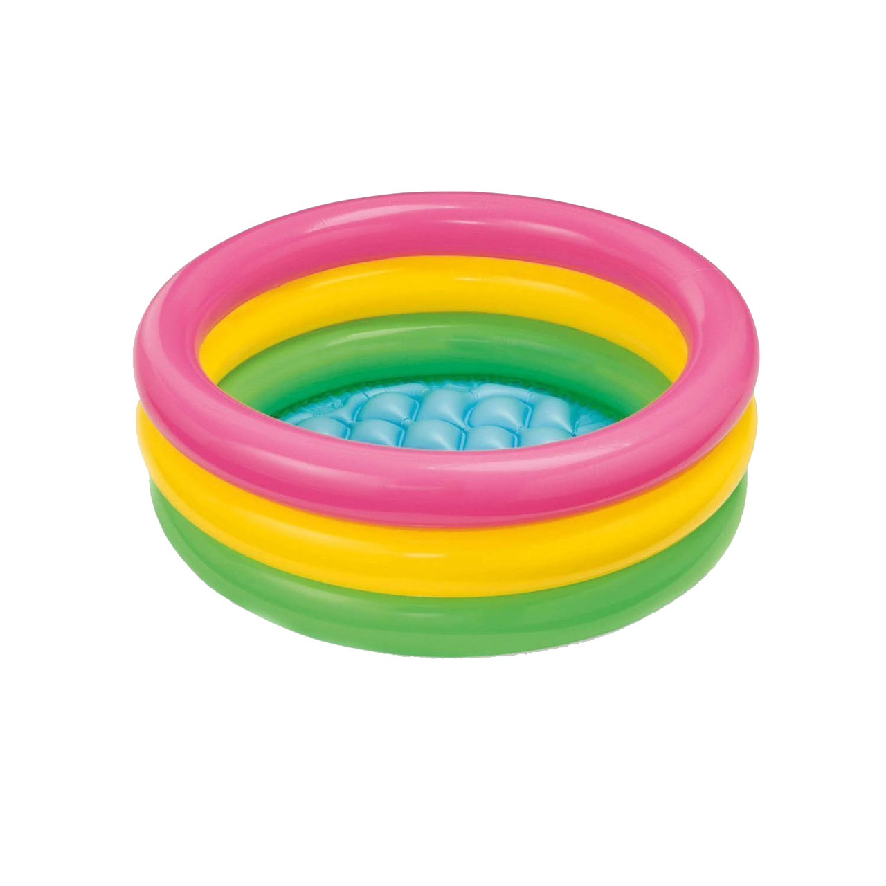 Дитячий надувний басейн Intex 57107-3 Веселка 61 х 22 см з кульками 10 шт тентом підстилкою насосом