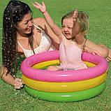 Дитячий надувний басейн Intex 57107-3 Веселка 61 х 22 см з кульками 10 шт тентом підстилкою насосом, фото 3