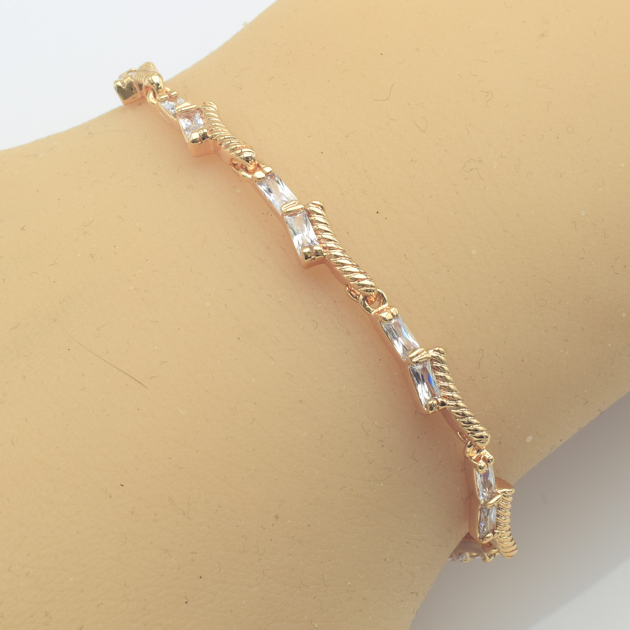 XUPING M&L Браслет Позолота 18к з білими цирконами Довжина 20.5см, Ширина 0.5см, фото 1