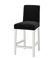 BERGMUND Барный стул со спинкой, белый / темно-серый 893.997.65