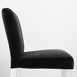 BERGMUND Барний стілець зі спинкою, білий/Djuparp темно-сірий,62 см 893.997.65, фото 3