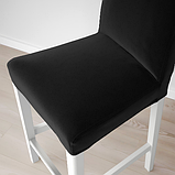 BERGMUND Барний стілець зі спинкою, білий/Djuparp темно-сірий,62 см 893.997.65, фото 6