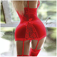 Эротическое нижнее белье Сексуальный корсет. Комплект нижнего белья. Пеньюар (44 размер М)