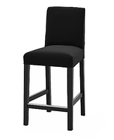 BERGMUND Барний стілець зі спинкою, чорний/Djuparp темно-сірий,62 см 394.196.38