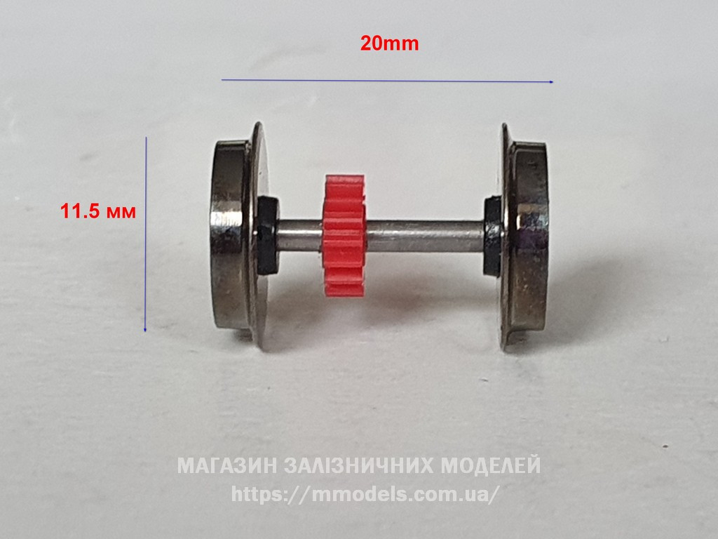 Колісна пара тепловоза діаметром 11,5 мм, масштабу 1:87, H0, Roco 137123, фото 1