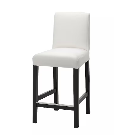 BERGMUND Барний стілець зі спинкою, чорний/Inseros білий,62 см 793.846.94