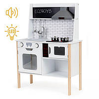 Дитяча кухня дерев'яна ігрові Ecotoys PLK537, звукові та світлові ефекти