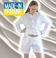 Комплект для беременных и кормящих Sofa Муслиновый летний белый костюм 42-56