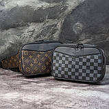 Сумка бананка поясна Louis Vuitton CK6145 сіра, фото 4