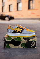 Чоловічі Кросівки Bathing Ape Bape STA Low Gray Yellow / Бейтінг Ейп Бейп СТА Низькі Сірі з Жовтим, фото 4