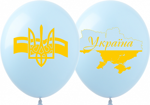 AS 12" Повітряні кулі латексні Україна синій