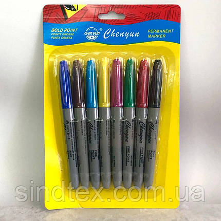 Набір перманентних маркерів 8 шт - мікс кольорів, фото 2