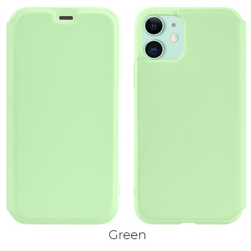Чехол-книжка HOCO Colorful series liquid silicone для Phone11  green