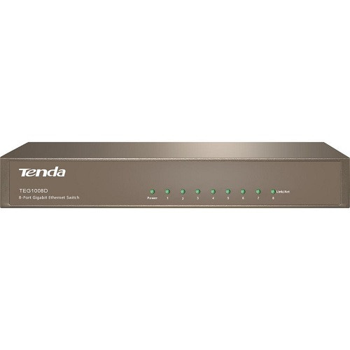 Комутатор TENDA TEG1008D 8port 10/100/1000 BaseTX desktop металевий корпус