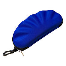 Футляр для окулярів жорсткий 17х8х7 см на блискавці з карабіном червоний чохол Синій