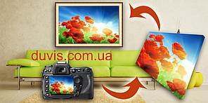 Друк на полотні синтетичним. Набивка на підрамник.