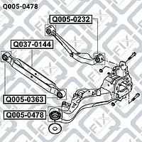 Сайлентблок заднего рычага (Q-FIX: Q005-0478)