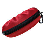 Футляр для окулярів жорсткий 17х8х7 см на блискавці з карабіном червоний чохол, фото 2