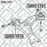 Сайлентблок задний переднего рычага (Q-FIX: Q005-1391)