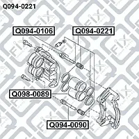 Ремкомплект переднего тормозного суппорта (Q-FIX: Q094-0221)