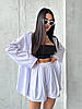 Літній жіночий легкий костюм сорочка вільного крою з капюшоном та шорти софт Dv5485, фото 7