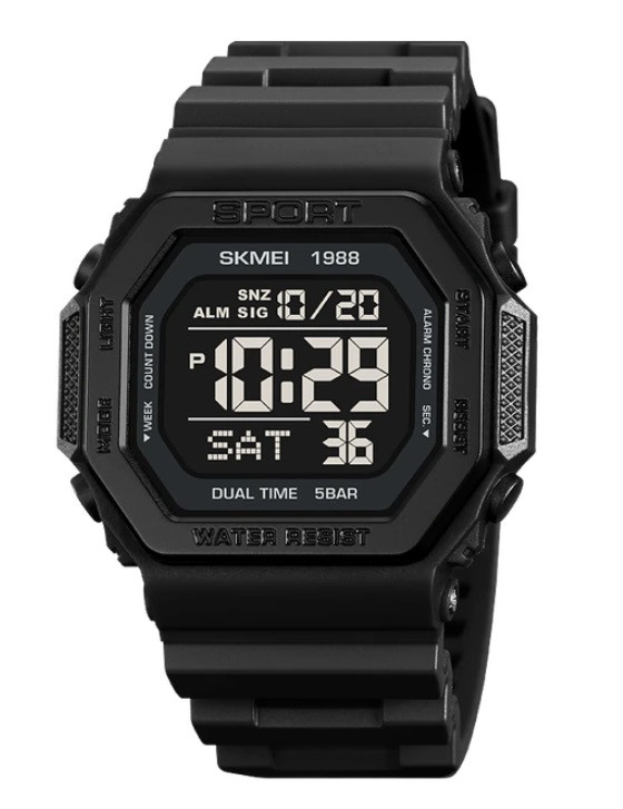 Ручний годинник чоловічий електронний Skmei Military Black. Наручний годинник для військових тактичний годинник
