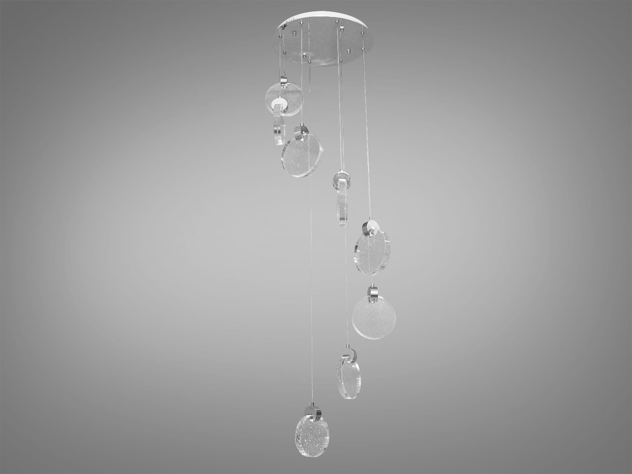 Сучасна світлодіодна люстра з LED-підвісами, колір хром, 24 W 3008-8HR-LS