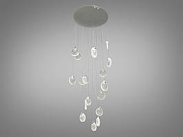 Підвісна сучасна світлодіодна люстра для холу, 32W, колір хром 3008-18HR-LS