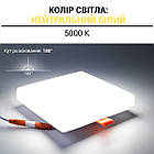 Світильник світлодіодний Biom UNI-2-S18W-5 18 Вт квадратний 5000 К, фото 5